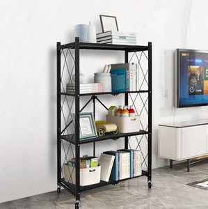 Nhiệm Vụ Nặng Nề Nhà Bếp Moveable Gấp Lưu Trữ Giá Tùy Chỉnh 4 Tầng Kệ Thép Lưu Trữ Kệ Với Bánh Xe - Product Image 2