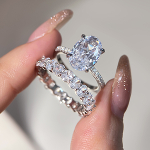 High quality Zircon Brass Gemstone Engagement <b>Ring</b> <b>Set</b> with Zirconia 18K <b>Gold</b> & Rhodium Plated for Women Party & Anniversary - Product Image 2