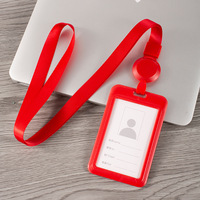 Porte-cartes d'identité personnalisés pour employés, en gros, avec cordon de cou écologique, logo imprimé, protège-cartes et enrouleur de badge rétractable