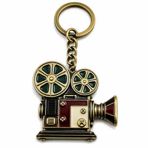 <span class=keywords><strong>Porte</strong></span>-<span class=keywords><strong>clés</strong></span> personnalisé en émail dur, série caméra vintage, <span class=keywords><strong>porte</strong></span>-<span class=keywords><strong>clés</strong></span> en métal, breloque de sac rétro cinéma, cadeau souvenir pour les amateurs de films, vente en gros - Product Image 2