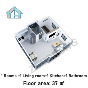 Mở rộng container nhà nhà 20ft đúc sẵn cửa hàng văn phòng bằng gỗ viên nang khách sạn thép đúc sẵn bánh sandwich trên Trailer - Product Image 5