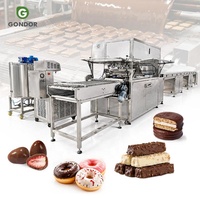 Machine de production de tunnels de refroidissement à bande de 80 L, système complet pour le tempérage, le glaçage et la couverture de chocolat et de praline