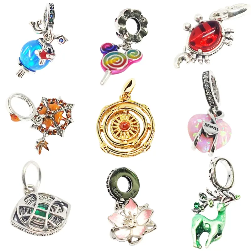 Trendy Designer Mixed Charms wholesale Bulk Designer Luxury Pendant Charms Plata 925 Silver Custom Charm for Bracelet