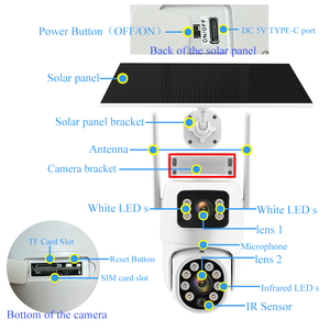 Cámara de Seguridad Tuya 8MP con Doble Lente, 4G, Batería <span class=keywords><strong>Solar</strong></span>, PTZ <span class=keywords><strong>360</strong></span> °   Cámara IP Inalámbrica Nueva con Detección de IA, Visión Nocturna y Resistencia al Agua IP66 para Exteriores - Product Image 4