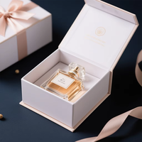 Boîte cadeau rigide magnétique noire de luxe personnalisée, en carton, avec rabat, avec insert en éponge pour portefeuille, parfum