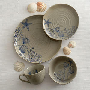 Juego de Vajilla de Cerámica de Lujo Moderno con Conchas Marinas Blancas, 16 Piezas, Bajo MOQ, en Stock - Product Image 2