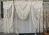 Rideau en macramé extensible en coton pour toile de fond de mariage, draperie et cantonnière pour décoration de mariage, arche, cérémonie et fête