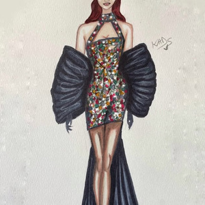 Abito Lungo da Festa in Raso Metallizzato Nero con Cristalli e Strass, Lussuoso e Casual, Personalizzabile OEM - Product Image 3