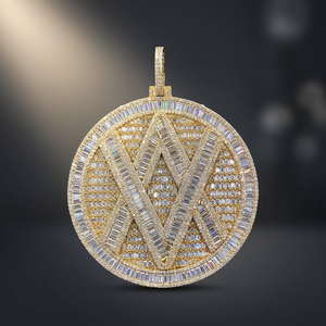 Colgante de Moissanita con Corte Brillante Micro Pavé, Plata de Ley, Amuleto Inspirado en Criptomonedas, Chapado en Oro Rosa, Estilo Hip Hop, Unisex, para Fiesta - Product Image 3