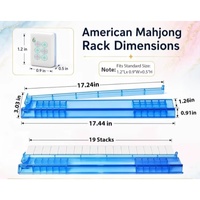 Supports de Mahjong en plastique transparent rose vif avec poussoirs automatiques intégrés, porte-pièces de Mahjong transparents, accessoires de jeu de table