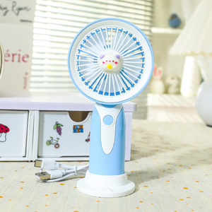 Cartoon Character Handheld <b>Fan</b> 5W DC Motor Rechargeable Battery Desktop <b>Stand</b> With Detachable Base For Indoor Use - Product Image 4