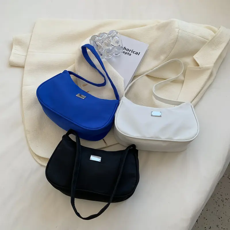 RU Handtasche RU Handtasche Neue Frauen Einfarbige Umhängetasche Mini Crescent Messenger Handtaschen Luxus Designer Nylon Retro Damen Und
