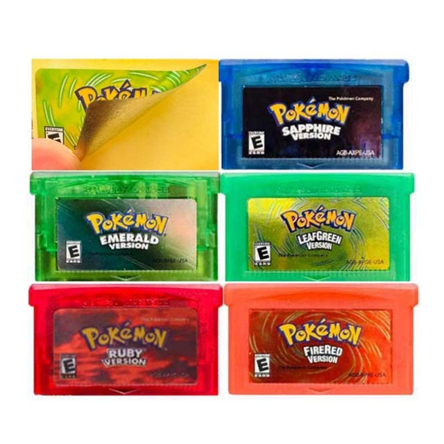 32 Bit Games Cartridge Console Card Emerald Fire Red Leaf Green Ruby Sapphire Plastic for Gameboy for