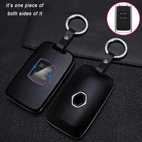 Housse de porte-clés de voiture en fibre de carbone, pour renault, espace, koleos, kadjar, megane, talisman, télécommande, chaîne, accessoires