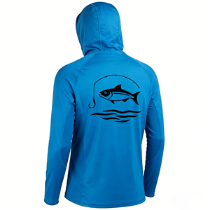 Sudadera de Pesca Personalizada para Hombre, Ropa de Pesca Lisa, Sudadera de Tela con Protección UV, Mangas Largas, Camisa de Pesca con Cuello Protector - Product Image 1