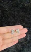 Boucles d'oreilles clous en argent 925 certifié avec aigue-marine naturelle, gemme brute à facettes, bicolores, romantiques et ornées, bijoux fins pour femme