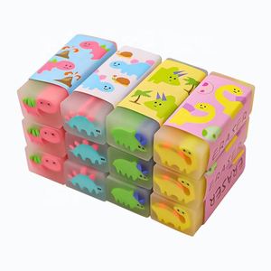 Gomme à effacer en caoutchouc souple pour enfants, motif dinosaure de dessin animé, pour l'école - Product Image 1