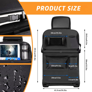 2 件装儿童牛津布汽车后座收纳袋，带可折叠托盘，大口袋，适合公路旅行必需品旅行 - Product Image 3