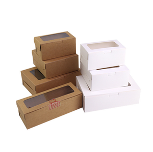 custom high quality paper bakery mini muffin cupcake boxes 6 holes with window pastry cake packaging boxes