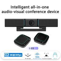 Kamera Konferensi All-in-One 4K OEM ODM Langsung dari Pabrik, AI Portrait, 4+2 Mikrofon, Jangkauan 10m, Speaker 8W untuk Ruang Konferensi