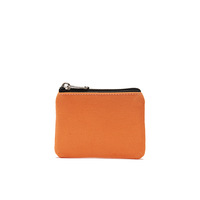 Grosir kustom kanvas katun uniseks dompet koin warna Solid tas ritsleting dengan fitur anti-maling dompet pendek tas hadiah