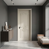 Porte intérieure moderne insonorisée en polymère et bois, finition de surface CPL, porte à panneau plat, chambre à coucher, hôtel