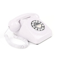 Téléphone fixe filaire rétro blanc OEM, boutons poussoirs, analogique, PSTN, pour la maison, l'hôtel, le bureau