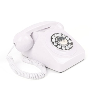 Téléphone fixe filaire rétro blanc OEM, boutons poussoirs, analogique, PSTN, pour la maison, l'hôtel, le bureau - Product Image 2