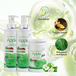 Kit de shampooing et d'après-shampooing personnalisé en gros, pomme, lisse et nourrissant les cheveux bouclés - Product Image 5