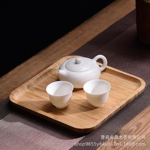 ถาดไม้ไผ่ทรงสี่เหลี่ยมสำหรับเสิร์ฟชา เค้ก ขนมปัง ของหวาน สไตล์จีนใหม่ - Product Image 4