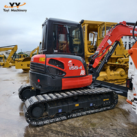 Mini-excavatrice Kubota U55-4 d'occasion, 5,5 tonnes, excavatrice hydraulique sur chenilles avec moteur Kubota d'origine, à vendre