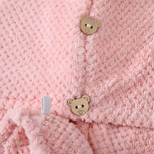 Toalla para el cabello Fan Xin de doble capa de forro polar coral, absorbente y de secado rápido, para mujeres y hombres - Product Image 4
