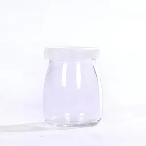 140ml (フル150ml) ガラスプディングジャーゼリー/冷凍ヨーグルトカッププラスチック蓋卸売