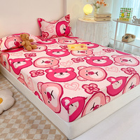 Drap-housse imprimé 100 % polyester, taille King & Queen, avec élastique tout autour, pour la décoration de la maison