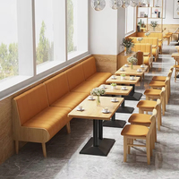 Canapé de restaurant personnalisable en cuir orange avec rangement, best-seller mondial en gros