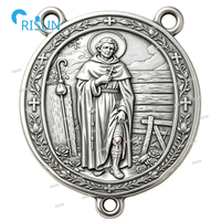 Prière religieuse catholique contre le cancer Sainte Catherine Collier pendentif médaillon personnalisé Saint-Pèregrin, centre de chapelet Saint-Pèregrin