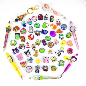 Wholesale 2023 New Design Custom Halloween Silicone Focal <strong>Beads</strong> Character Smiler Face Silicone <strong>Anime</strong> Focal <strong>Beads</strong> for Pen Making