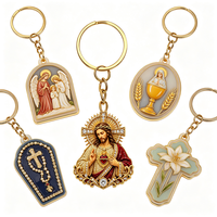 Porte-clés personnalisé 2026 en alliage de zinc, Cœur Sacré de Jésus, cadeau religieux simple face, vente en gros