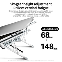 Support de refroidissement pour ordinateur portable en aluminium compatible avec les ordinateurs portables de jeu Macbook de 11 à 16 pouces, support ergonomique réglable