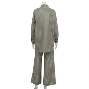 Camisa abotonada y pantalones de pierna anchos Casual 2 pieza Set Fall 2024 <span class=keywords><strong>ropa</strong></span> de <span class=keywords><strong>mujer</strong></span> - Product Image 5