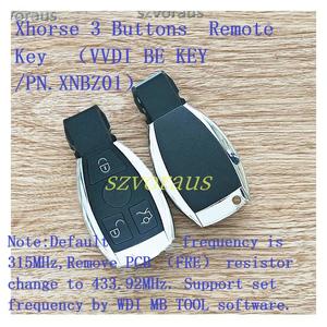 Llave remota Xhorse de 3 botones para VVDI <span class=keywords><strong>BE</strong></span> KEY PN.XNBZ01 frecuencia predeterminada 315MHz PCB <span class=keywords><strong>FRE</strong></span> resistencia extraíble para llaves de vehículos - Product Image 2