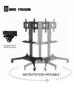 Supporto <span class=keywords><strong>TV</strong></span> Motorizzato con Telecomando, Regolabile in Altezza Elettricamente, Moderno con Ruote per <span class=keywords><strong>Arredamento</strong></span> Casa - Product Image 3