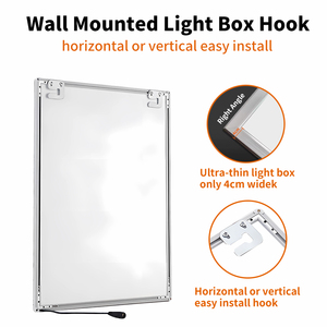 Tùy chỉnh mỏng mỏng A3/A4 hộp Đèn Tempered Glass <span class=keywords><strong>LED</strong></span> ảnh tùy chỉnh khung nhôm treo quảng cáo <span class=keywords><strong>LED</strong></span> chiếu sáng hiển thị - Product Image 2