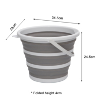 Seau en plastique pliable de 10 litres chacun, seau rond pliable, seau pliable pour économiser de l'espace, pour la maison