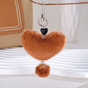 DIY Heart Keychain Red Plush Toy Bag Charm Felt Fluffy Pink <b>Ring</b> Shape <b>Key</b> Chain <b>Accessory</b> Bag Charm - Product Image 4