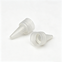 Bouchon en plastique pointu pour emballage cosmétique, finition côtelée, blanc, noir, transparent, pour bouteilles de sauce, 18mm, 20mm, 24mm, 28mm, vente en gros