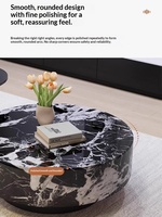 Ensemble Table Basse et Meuble TV Minimaliste Luxe Léger en Marbre pour Petits Salons – Meubles de Salon Style Nordique avec Rangement