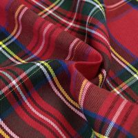 Scottish Red Check Plaid Stoff Garn gefärbtes Polyester für Schuluniformen Jungen Mädchen Kleidung Gewebte Technik für Anzüge Kleidungs stücke
