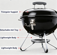 Barbecue coréen moderne en acier inoxydable de 14 pouces, de qualité supérieure, au charbon de bois, portable pour l'extérieur, arrêt automatique, couleurs personnalisées disponibles