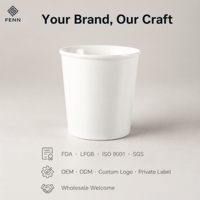 Mug à café en céramique blanche sans poignée FENN avec slogan amusant pour les amateurs de café, cadeau, 300 ml, passe au lave-vaisselle, logo personnalisé, OEM, usine